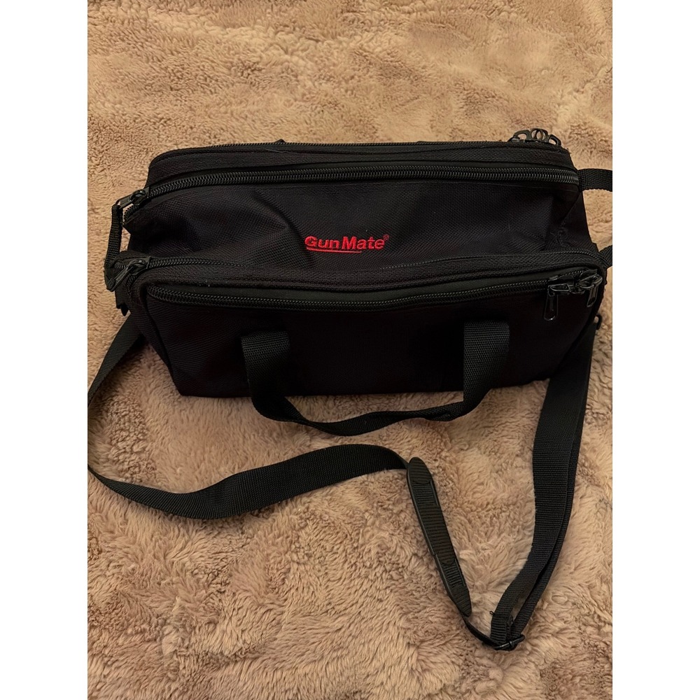 GunMate Black Range Bag Tactical Gear Duffel w/ Shoulder Strap and Lockable Zips